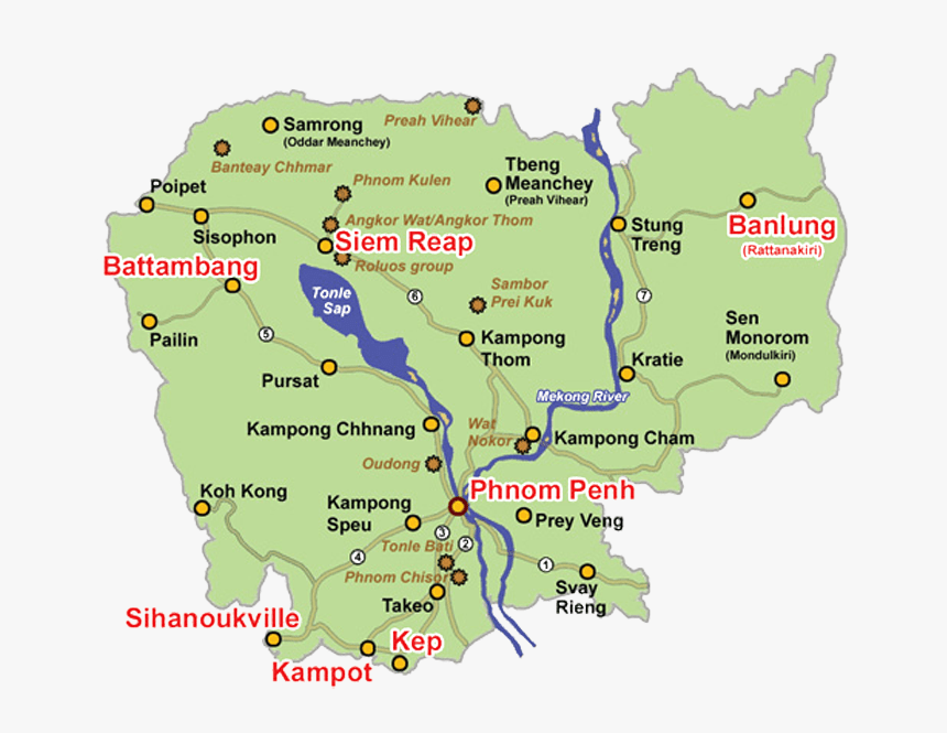 Tourism Map of Cambodia